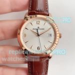 ZF Factory Swiss Jaeger Lecoultre Silver Dial Rose Gold Watch 39mm